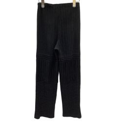 ISSEY MIYAKE イッセイミヤケ プリーツ 柄 パンツ チェック ブラック Bランク