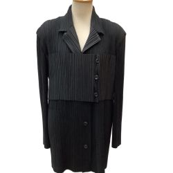 ISSEY MIYAKE イッセイミヤケ プリーツ ジャケット コート SIZE L IM84FD910 ブラック Bランク
