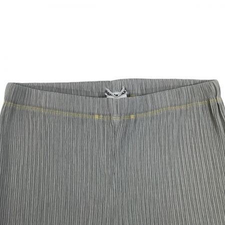  ISSEY MIYAKE イッセイミヤケ プリーツ パンツ 黄色ステッチ SIZE L IM02FF905 グレー