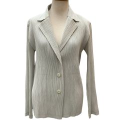 ♪♪ ISSEY MIYAKE イッセイミヤケ プリーツ ジャケット SIZE 2 IF72FD427 ライトグレー Bランク