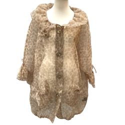 ♪♪ ITALIYA イタリヤ レディース シースルージャケット アニマル柄 ヒョウ柄 SIZE 11号 ベージュ Bランク