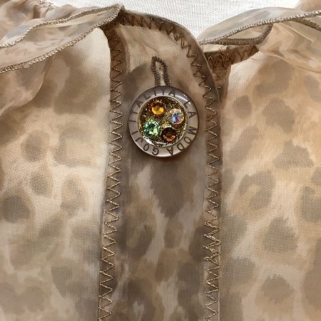  ITALIYA イタリヤ レディース シースルージャケット アニマル柄 ヒョウ柄 SIZE 11号 ベージュ