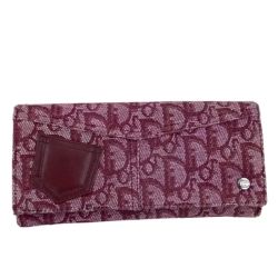 Christian Dior クリスチャンディオール 長財布 トロッター  レッド Cランク