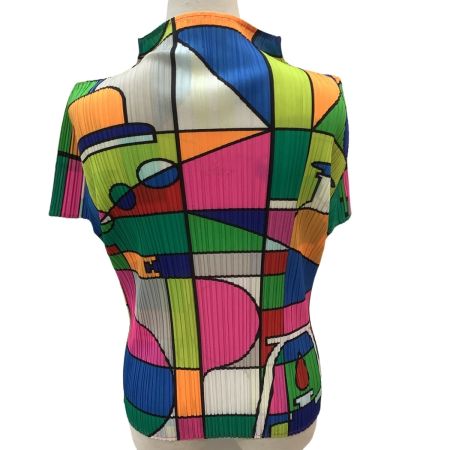 ISSEY MIYAKE イッセイミヤケ PLEATS PLEASE カットソー 図形 化学  PP81-JK632 マルチカラー