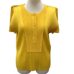 ♪♪ ISSEY MIYAKE イッセイミヤケ PLEATS PLEASE 変形カットソー SIZE 3 PP63-JK102 イエロー Bランク