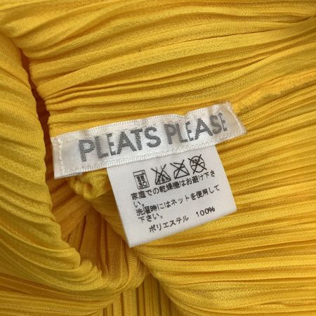  ISSEY MIYAKE イッセイミヤケ PLEATS PLEASE 変形カットソー SIZE 3 PP63-JK102 イエロー