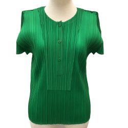 ♪♪ ISSEY MIYAKE イッセイミヤケ PLEATS PLEASE カットソー SIZE 3 PP63-JK102 グリーン Bランク