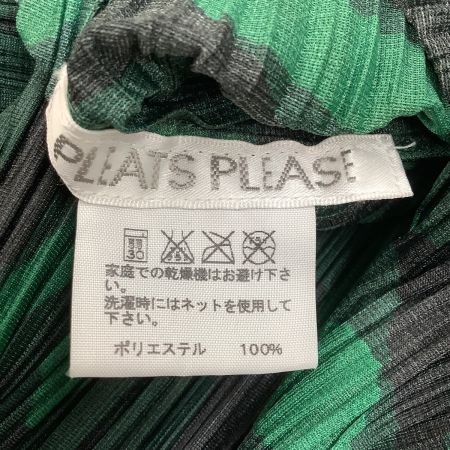 ISSEY MIYAKE イッセイミヤケ PLEATS PLEASE ワンピース 波チェック SIZE2 PP73-JH785 グリーン