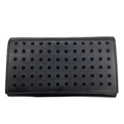 ♪♪ SAINT LAURENT(Yves Saint Laurent) サンローラン 長財布 レザー スタッズ ブラック Bランク