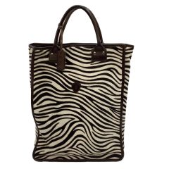 Felisi フェリージ トートバッグ アニマル柄 ゼブラ ハラコ ブラウン Bランク