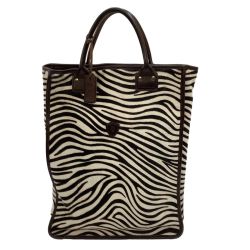 Felisi フェリージ トートバッグ アニマル柄 ゼブラ ハラコ ブラウン Bランク