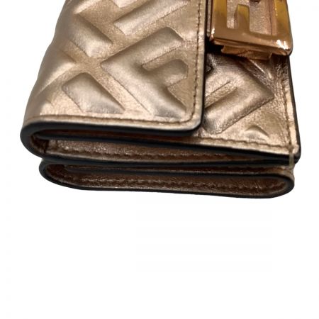  FENDI フェンディ 3つ折り財布 コンパクト財布 ピンクゴールド