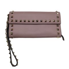 VALENTINO バレンチノ レディース 長財布 スタッズ ピンク Bランク