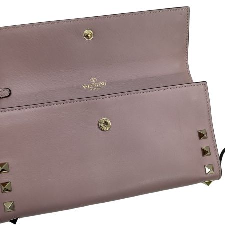 VALENTINO バレンチノ レディース 長財布 スタッズ ピンク