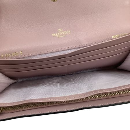 VALENTINO バレンチノ レディース 長財布 スタッズ ピンク