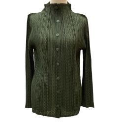 ♪♪ ISSEY MIYAKE イッセイミヤケ PLEATS PLEASE ジャケット SIZE 3 チェック PP91-JJ617 グリーン Bランク