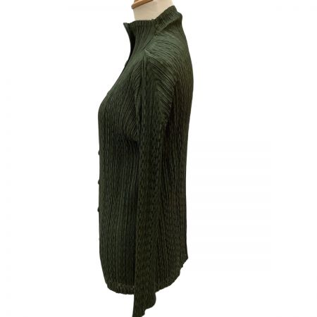  ISSEY MIYAKE イッセイミヤケ PLEATS PLEASE ジャケット SIZE 3 チェック PP91-JJ617 グリーン