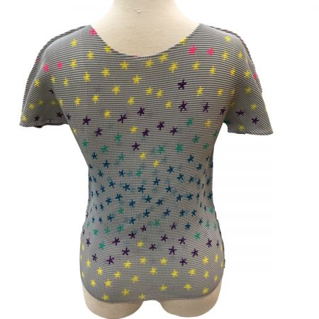  ISSEY MIYAKE イッセイミヤケ ワッフルプリーツ カットソー 星柄  MI11FK166 グレー