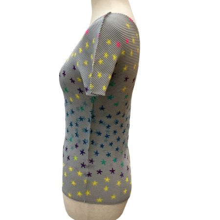  ISSEY MIYAKE イッセイミヤケ ワッフルプリーツ カットソー 星柄  MI11FK166 グレー