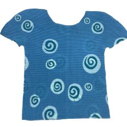 ♪♪ ISSEY MIYAKE イッセイミヤケ ワッフルプリーツ カットソー 和柄 渦巻 MI71FK636 スカイブルー Bランク