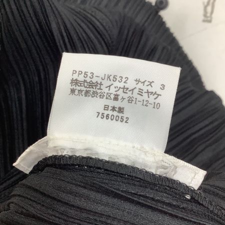  ISSEY MIYAKE イッセイミヤケ PLEATS PLEASE カットソー SIZE 3 PP53-JK532 ブラック
