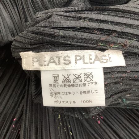  ISSEY MIYAKE イッセイミヤケ PLEATS PLEASE カットソー 刺繍 リボン PP53-JK721 ブラック
