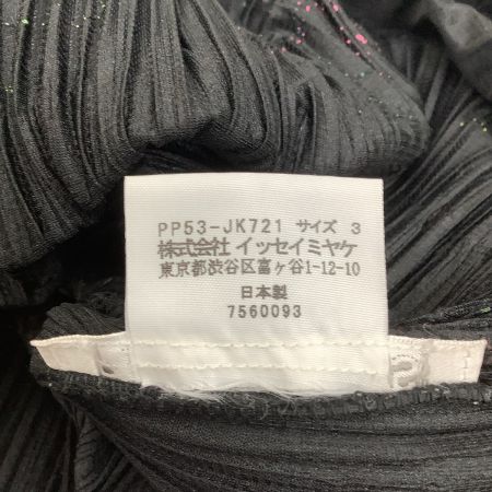  ISSEY MIYAKE イッセイミヤケ PLEATS PLEASE カットソー 刺繍 リボン PP53-JK721 ブラック