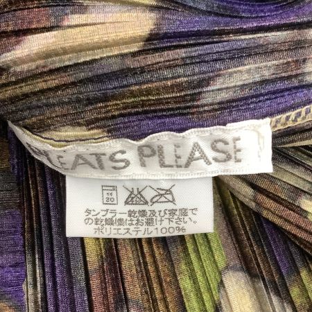 ISSEY MIYAKE イッセイミヤケ PLEATS PLEASE カットソー SIZE 3 総柄 PP14-JK441 パープル