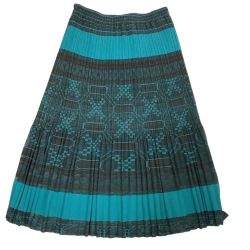 ♪♪ ISSEY MIYAKE イッセイミヤケ PLEATS PLEASE スカート  SIZE 3 PP22-JG837 ターコイズブルー Bランク