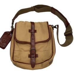 ♪♪ RALPH LAUREN ラルフローレン ショルダーバッグ  キャンバス×レザー ベージュ Bランク