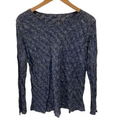 ♪♪ JURGEN LEHL ヨーガンレール レディース カットソー 総柄 SIZE M ネイビー Bランク