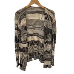 ♪♪ JURGEN LEHL ヨーガンレール レディース カーディガン SIZE M ベージュ×ブラック Bランク