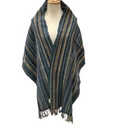 JURGEN LEHL ヨーガンレール ストール  ストライプ ブルー Bランク