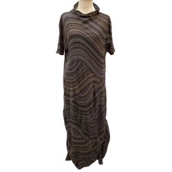 ♪♪ JURGEN LEHL ヨーガンレール ワンピース SIZE M 縞パッチワーク  パープル Bランク