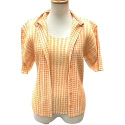 ♪♪ ISSEY MIYAKE イッセイミヤケ PLEATS PLEASE アンサンブル  SIZE 3 PP12-JJ512 PP12-JK511 イエロー Bランク