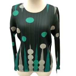 ♪♪ ISSEY MIYAKE イッセイミヤケ PLEATS PLEASE カットソー ドット SIZE 3 PP73-JK612 ブラック Bランク