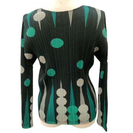  ISSEY MIYAKE イッセイミヤケ PLEATS PLEASE カットソー ドット SIZE 3 PP73-JK612 ブラック