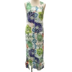 ISSEY MIYAKE イッセイミヤケ PLEATS PLEASE ノースリーブワンピース ボタニカル柄 変形 PP71-JH786 Bランク