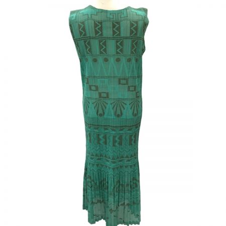  ISSEY MIYAKE イッセイミヤケ PLEATS PLEASE ノースリーブワンピース メッシュ  PP61-JH675 グリーン