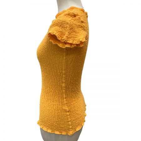  me ISSEY MIYAKE 半袖カットソー フリル MI32FK419 オレンジ