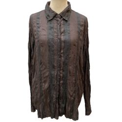 ISSEY MIYAKE イッセイミヤケ シワ加工 シャツ SIZE 2 IM14FJ927 ブラウン Bランク