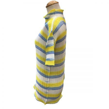  ISSEY MIYAKE イッセイミヤケ カットソー ボーダー SIZE 2 IM22FJ820 イエロー×スカイブルー×ホワイト