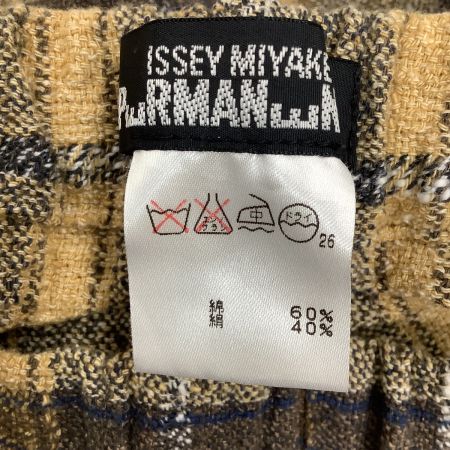  ISSEY MIYAKE PERMANENTE イッセイミヤケ パンツ チェック SIZE 3 PE73-FF207 ベージュ