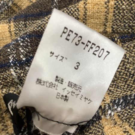  ISSEY MIYAKE PERMANENTE イッセイミヤケ パンツ チェック SIZE 3 PE73-FF207 ベージュ