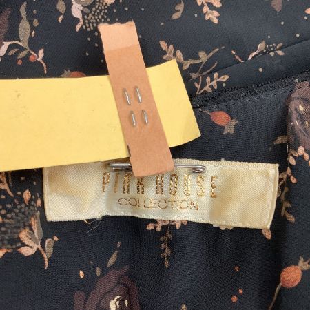  PINK HOUSE ピンクハウス ワンピース ピコフリル 花柄 シフォン レース リボン ブラック