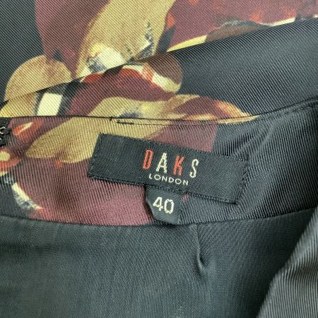  DAKS ダックス レディース ワンピース 花柄 チェック SIZE 40 ブラック
