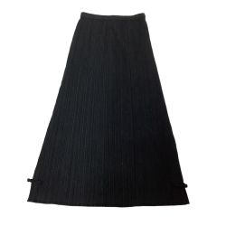 ♪♪ ISSEY MIYAKE イッセイミヤケ PLEATS PLEASE スカート チャイナ風 SIZE 4 PP41-JG166 ブラック Bランク