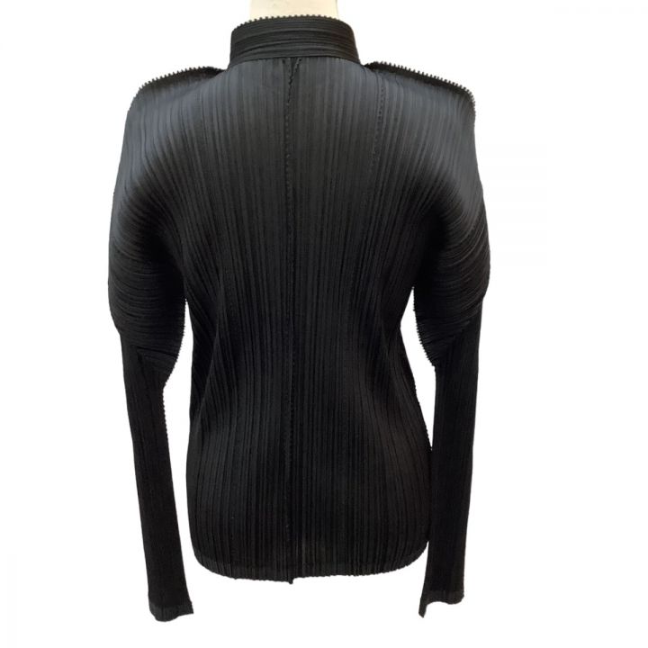 ISSEY MIYAKE イッセイミヤケ PLEATS PLEASE チャイナ風ボタン 変形ジャケット シャツ 激レア PP41-JD164  ブラック｜中古｜なんでもリサイクルビッグバン