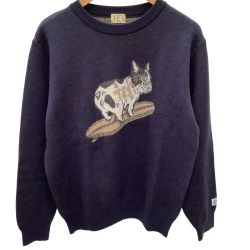 TES テス メンズ セーター SIZE M ネイビー Bランク