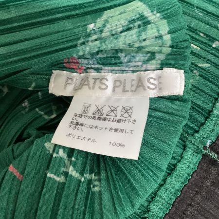  ISSEY MIYAKE イッセイミヤケ PLEATS PLEASE カットソー 黒板柄 SIZE 3 PP81-JK562 グリーン